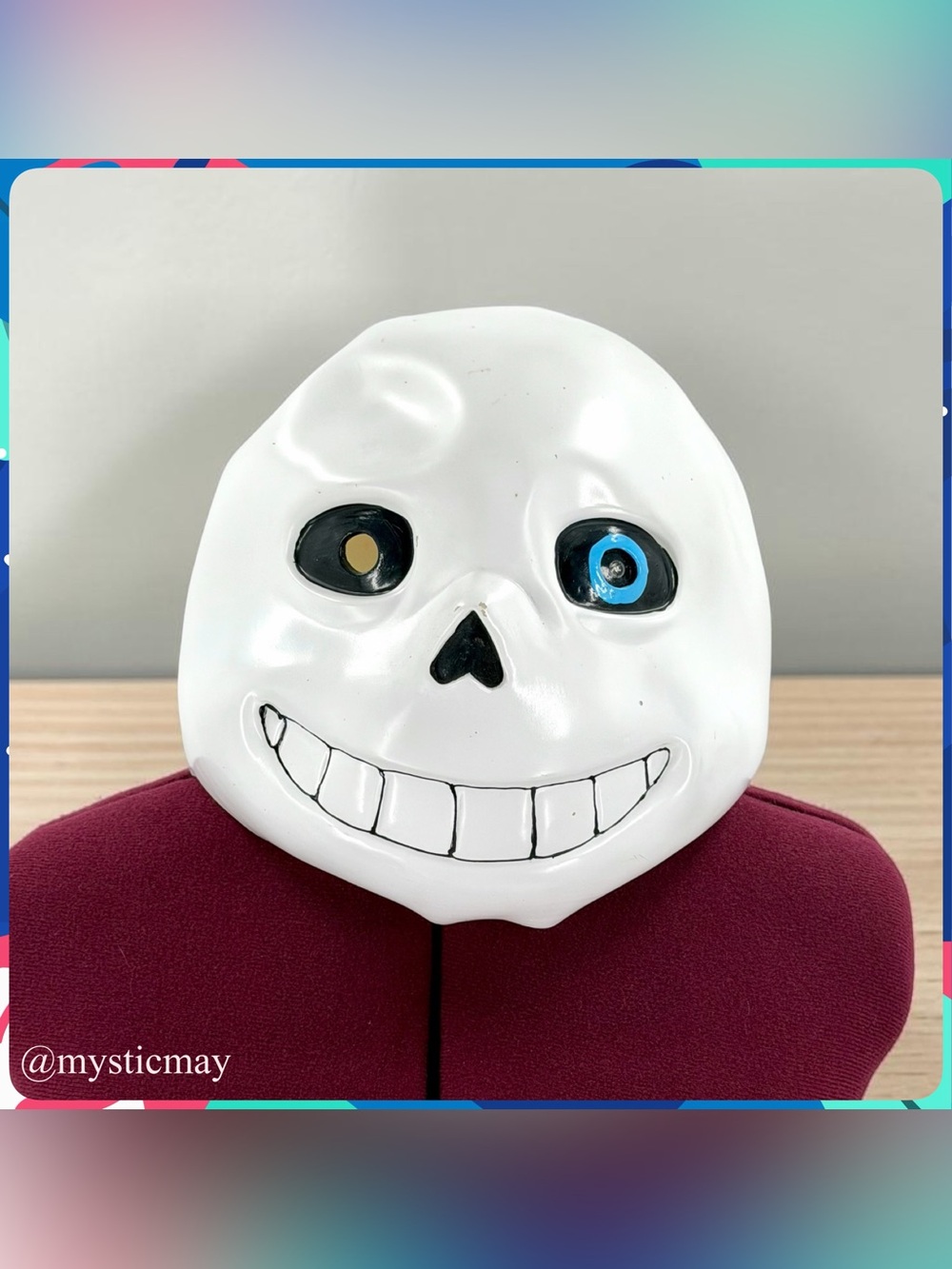Undertale Game SANS FULL HEAD COSPLAY MASK Halloween One Size Skull Mask w Dings